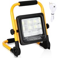 Swanew led Akku Fluter Solar Baustrahler 50W Arbeitsleuchte Handlampe Außenlampe von VINGO