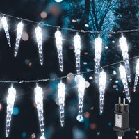 Led Eiszapfen Lichterkette Eisregen 40 led Wasserdicht Weihnachten Meteor Eiszapfen Lichter, kaltweiß - Vingo von VINGO