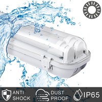 Vingo - led Feuchtraumleuchte IP65, Weiss 18w x 2 led Roehre, Wasserdicht für Innen-Aussenbeleuchtung, a++, Garage Lager Kueche Deckenlampe, 120cm von VINGO