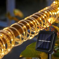 Led Leuchtschlauch Solar Lichterkette Aussen,mit Timer & 8 Modi,Lichterschlauch Solar Außen,Solarlichterkette Balkon,Warmweiß,32 Meter,300 LEDs von VINGO