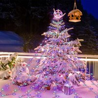 Vingo - led Lichterkette Weihnachtsbaum Geburtstag Weihnachts Baummantel Xmas 8 Modi rgb von VINGO