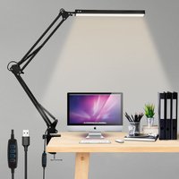 Led Schreibtischlampe Tischlampe dimmbar Leselampe flexibel Bürolampe Farb 10W - Schwarz - Vingo von VINGO