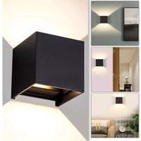 Led Wandleuchte Wandleuchten IP65 Wohnzimmer Flurlampe Treppen Wandlampe Außen Deko 7W Schwarz Warmweiß - Vingo von VINGO