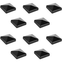 Pfostenkappe Zaunpfahl Abdeckung 10x Pyramide Abdeckkappe 71x71mm Schwarz von VINGO
