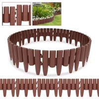 Vingo - Rasenkante Holz Beeteinfassung Beetbegrenzung PP-Rasenkanten kunststoff für Garten,Wiese LxH 28x24cm 10-teilige/2,8M Braun von VINGO