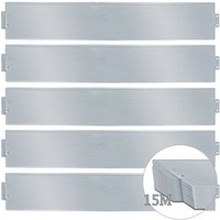 Vingo - swanew Rasenkante Verzinkt, Beetumrandung Metall, Beetumrandung Beetumrandung Mähkante Metall Palisade (15 Meter - Höhe 18cm) von VINGO