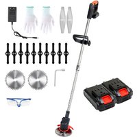 Vingo - swanew Rasentrimmer Elektro Freischneider mit 2x 21V 1.5,0Ah& Ladegerät Akku 18krpm Comfortcut von VINGO