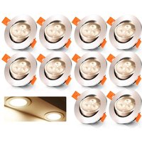 SWANEW 10er LED Einbaustrahler Deckeneinbauleuchte Set Einbauleuchte Deckenleuchte Einbauspot Deckenspot IP20 245LM Spots Warmweiß 3W von VINGO