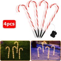 SWANEW 4er Set LED Zuckerstange Lichterkette Gartenleuchte Batteriebetrieben mit Timer für Außen Hof Rasen Weihnachten Deko SWANEW 4er Set LED Zuckerstange Lichterkette Gartenleuchte Batteriebetrieben mit Timer für Außen Hof Rasen Weihnachten Deko von VINGO