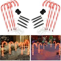 SWANEW 8er Set LED Zuckerstange Lichterkette Gartenleuchte Batteriebetrieben mit Timer für Außen Hof Rasen Weihnachten Deko SWANEW 8er Set LED Zuckerstange Lichterkette Gartenleuchte Batteriebetrieben mit Timer für Außen Hof Rasen Weihnachten Deko von VINGO
