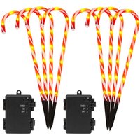 SWANEW 8er Set LED Zuckerstange Lichterkette Wasserdicht Gartenleuchte für Außen Hof Rasen Weihnachten Deko SWANEW 8er Set LED Zuckerstange Lichterkette Wasserdicht Gartenleuchte für Außen Hof Rasen Weihnachten Deko von VINGO