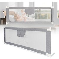 SWANEW Bettgitter Bettschutzgitter Kinderbettgitter Babybettgitter 200 x 80 cm EXTRA HOCH Gitter Kinderbett Fallschutz Bett Darkgray von VINGO