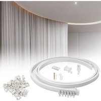 SWANEW Flexible Vorhangschienen,5m Gebogene Vorhangschiene,Deckenhalterung mit Schienenvorhangsystem,Decken Fenster Schiene für Decken oder von VINGO