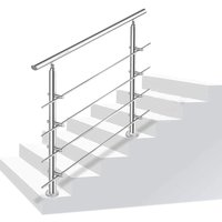 SWANEW Geländer Treppengeländer Ø 42mm Edelstahl Handlauf für Innen und Außen geeignet 150cm mit 4 Querstreben SWANEW Geländer Treppengeländer Ø 42mm Edelstahl Handlauf für Innen und Außen geeignet 150cm mit 4 Querstreben von VINGO