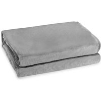 SWANEW Kuscheldecke Flanell Wohndecke Decke Universell Sofa Garten Unterwegs Grau 240 x 220 cm Super soft von VINGO