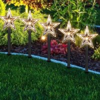 SWANEW LED Leuchtstäbe Sterne 5er Set Sterne Weihnachtsbeleuchtung Weihnachtsbaum Lichterketten von VINGO