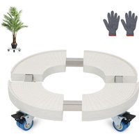 SWANEW Pflanzenroller Weiß Untersetzer Stabile mobiler Mobile Untersetzer Outdoor Rund 38 cm bis 52 cm von VINGO