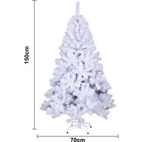 SWANEW Weihnachtsbaum Beflockung Christbaum PVC 150cm Baum künstlicher Tannenbaum weiß von VINGO