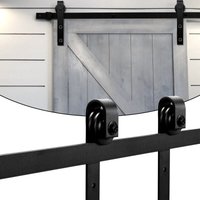 Vingo - Schiebetürsystem Schiebetürbeschlag Set Schiebetür Schiebetürrolle—Stripes—244cm von VINGO