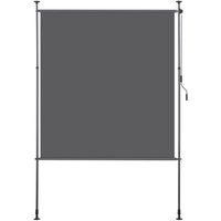 Swanew Senkrechtmarkise Außenrollo Balkonrollo mit Handkurbel 200 x 270 cm Sichtschutz Vertikalmarkise ohne Bohren Sonnenschutz Windschutz Anthrazit von VINGO