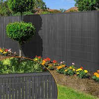 Vingo - swanew Sichtschutzmatte pvc Sichtschutz Garten Sichtschutzzaun Balkon Zaun Windschutz Balkonverkleidung Anthrazit 160x400cm von VINGO