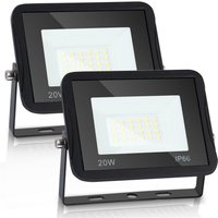 Swanew 2X led Fluter Flutlicht Strahler 20W Scheinwerfer Baustrahler Außen Lampe IP65 Kaltweiß von VINGO