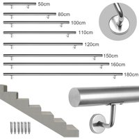 Swanew Handlauf 80cm Edelstahl Geländer Außen & Innen Treppengeländer mit Verbindung Wandhandlauf Wasserdicht Gartenmöbel Schutzhülle von VINGO