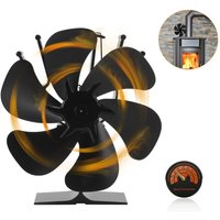 Swanew Kaminventilator Ofenventilator Kaminofen Ventilator ohne Strom 6 Blatt Heizlüfter Ventilator Fan Stromloser Kaminofen von VINGO