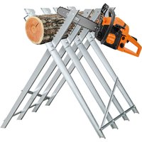 Vingo - swanew Sägebock Holzschneidebock Motorsäge Sägehilfe Metall Kettensäge 150kg klappbar von VINGO