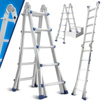 Swanew Teleskopleiter Alu Leichtgewicht 4x5 Ebene Silber multifunktion Multifunktionsleiter Mehrzweckleiter Ausziehbare aus Hochwertigem Aluminium Swanew Teleskopleiter Alu Leichtgewicht 4x5 Ebene Silber multifunktion Multifunktionsleiter Mehrzweckleiter Ausziehbare aus Hochwertigem Aluminium von VINGO