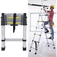 Teleskopleiter Ausziehleiter Klappleiter Stabil Aluminium Stehleiter 2.0m+2.3m - Silber - Vingo von VINGO