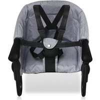 Tischsitz Faltbar Babysitz Reise Baby Sitzerhöhung Hochstuhl Sicherheitsgurt Tischstuhl - grau - Vingo von VINGO