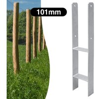 Vingo - Pfostenanker Pfostenträger H-Pfostenanker Vierkantholzpfosten fuer Pfosten Pfahlbauten Wildtürme Zäune Pergola 8 Stück 101MM von VINGO