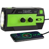 Kurbelradio Solarradio. Tragbares. 4000mAh Handkurbel.Selbstbetriebenes AM/FM/NOAA-Radio. Wetterfunk-Notfallgerät. Telefonladegerät FM87-108MHz von TOLLETOUR