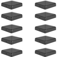 VINGO 10x Pfostenkappe Garten Abdeckkappe Zierkappe Gartenzaun Zaunkappe Schwarz 71mm von VINGO