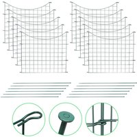 SWANEW 22tlg Set Teichzaun Gartenzaun Campingzaun Oberbogen Garden Garten Draht Steckzaun (Unterbogen) von VINGO