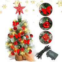VINGO 40cm Mini Weihnachtsbaum mit 30 warmweiß LEDs 8 Licht Modi,Tannenbaum mit Stern-Baumspitze und Deko Batterie betrieben,Advent, Weihnachten,Rot VINGO 40cm Mini Weihnachtsbaum mit 30 warmweiß LEDs 8 Licht Modi,Tannenbaum mit Stern-Baumspitze und Deko Batterie betrieben,Advent, Weihnachten,Rot von VINGO