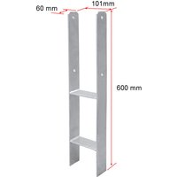 Vingo - 6x H-Anker Pfostenträger Gartenspielgeräte-Zubehör Träger Pfostenanker feuerverz Gabelweiten 600MM von VINGO