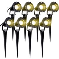 8X Gartenstrahler 4W led Gartenleuchte mit Erdspieß Rasen Licht Warmweiß Wasserdicht IP65 für Außenbereich Garten Teich Landschaft - Vingo von VINGO