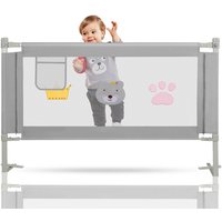 VINGO Bettgitter Rausfallschutz Bett 180cm Baby Bettschutzgitter mit Höhenverstellbar Kinderbettgitter für Kinderbetten, Elternbetten - Grau 180cm von VINGO