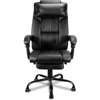 VINGO Bürostuhl Drehstuhl Chefsessel Home-Office Gaming-Stuhl mit Rollen und Armlehne Schreibtischstuhl Drehstuhl Mit Kopfkissen einklappbaren Füßen von VINGO