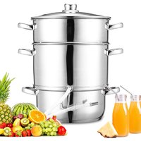 Edelstahl Dampfentsafter 8 Liter mit Schlauch + Klemme Fruchtentsafter,Induktion Entsafter Saftpresse Obst - Silber - Vingo von VINGO