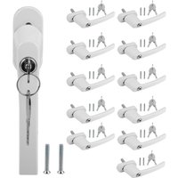 VINGO Fenstergriff Aluminium Fenstersicherung Abschließbarer Kindersicherung Gekippt und Geschlossen mit Gleichen Schlüsselpaaren(weiß)12 Stück von VINGO