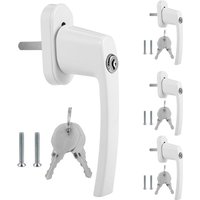 Vingo - swanew Fenstergriff Aluminium abschließbar Kindersicherung Fenstersicherung mit Schloss in Stiftlänge 35cm Fensterschloss Alu Fensterschloss von VINGO
