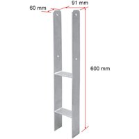 SWANEW H-anker 91MM 6 Stück Pfostenträger Pfosten Feuerverzinkt Langlebig Vierkantholzpfosten für Pfosten 9x9cm SWANEW H-anker 91MM 6 Stück Pfostenträger Pfosten Feuerverzinkt Langlebig Vierkantholzpfosten für Pfosten 9x9cm von VINGO