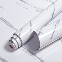 Vingo - Klebefolie Glanz Folie Tapete Möbelfolie Selbstklebend Selbstklebende Natur Marmoriert Weiß 500x61cm Vingo - Klebefolie Glanz Folie Tapete Möbelfolie Selbstklebend Selbstklebende Natur Marmoriert Weiß 500x61cm von VINGO