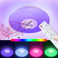 Led Deckenleuchte 36W Deckenlampe Bluetooth Musik Wohnzimmerlampe Lautsprecher - Weiß - Vingo von VINGO