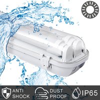 Led Feuchtraumleuchte IP65, Weiss 18w x 2 led Roehre, Wasserdicht fürInnen-Aussenbeleuchtung, a++, Garage Lager Kueche Deckenlampe, 120cm - Vingo von VINGO