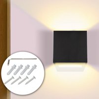 Led Wandleuchte Außen Wohnzimmer Wandlampe IP65 Treppen Keller Flur Esszimmer 7W Schwarz Warmweiß - Vingo von VINGO