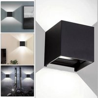 Vingo - led Wandleuchte Wandleuchten IP65 Wohnzimmer Flurlampe Treppen Wandlampe Außen Deko 12W Schwarz Kaltweiß von VINGO